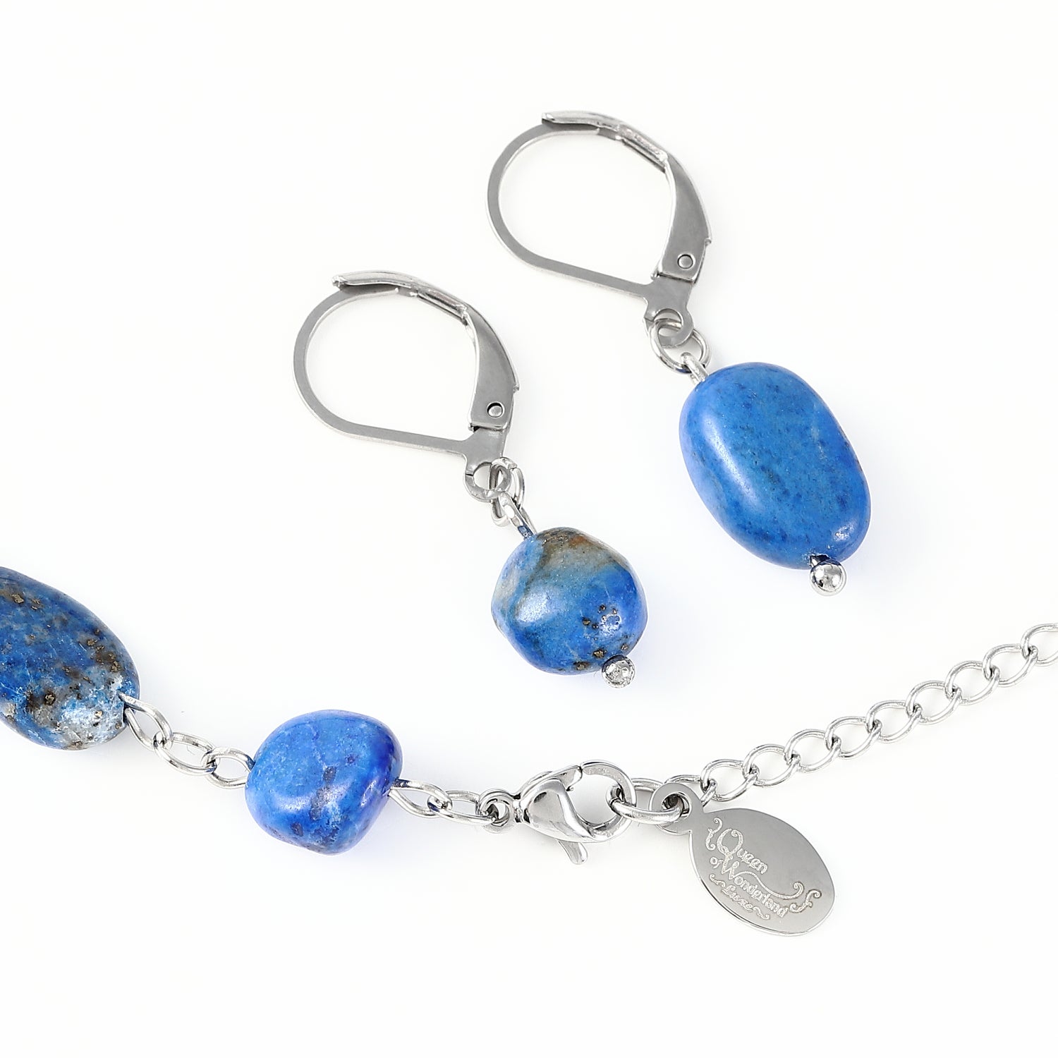 丈夫で お肌に優しい 新素材】天然石 ラピスラズリ ネックレス＆ピアス