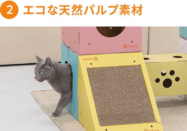 猫の秘密基地！組み合わせ自由のカラフルキャットタワー