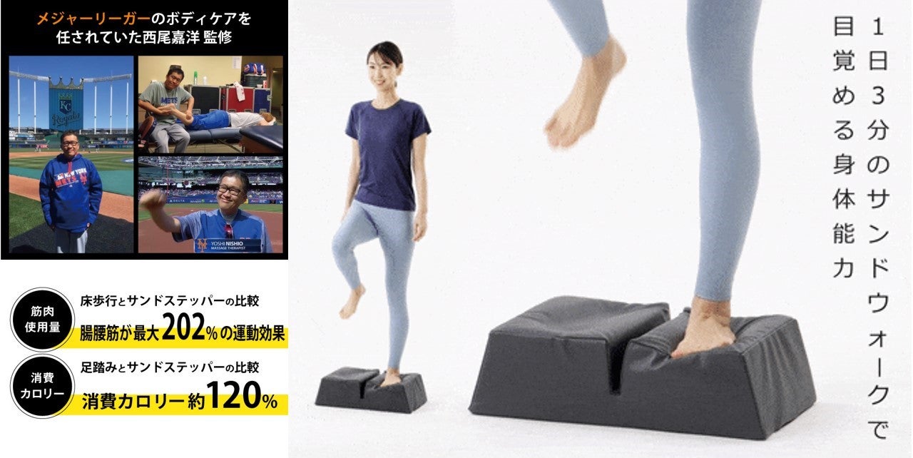 Makuake｜筋肉使用量最大205％！1日3分 サンドステッパーで衰えない 