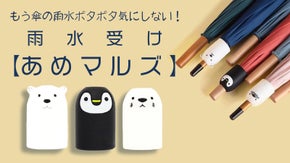 もう傘の雨水ポタポタ気にしない！新発想で解決する雨水受け【あめマルズ】
