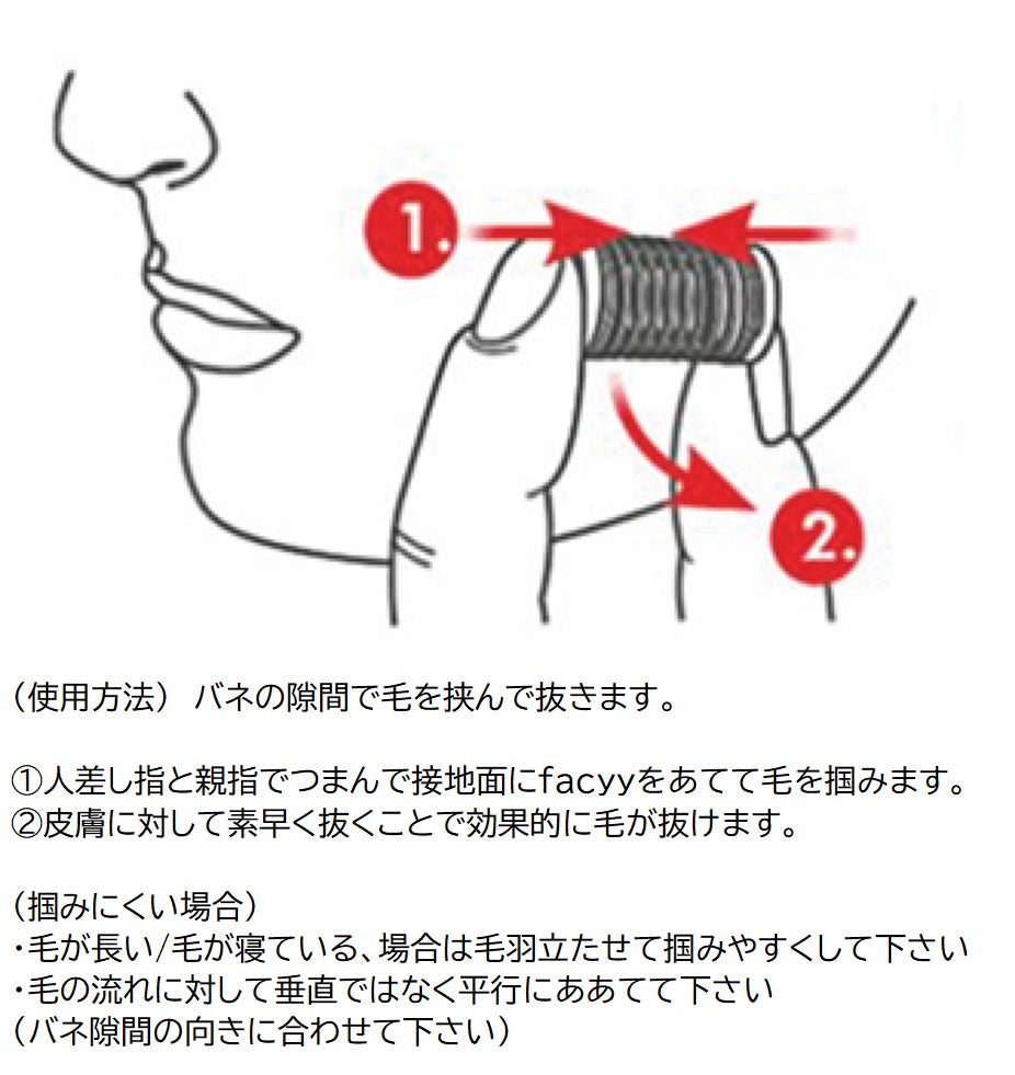 ピンセットの10倍掴める！】ドイツ製のバネ毛抜き【facyy (フェイシー