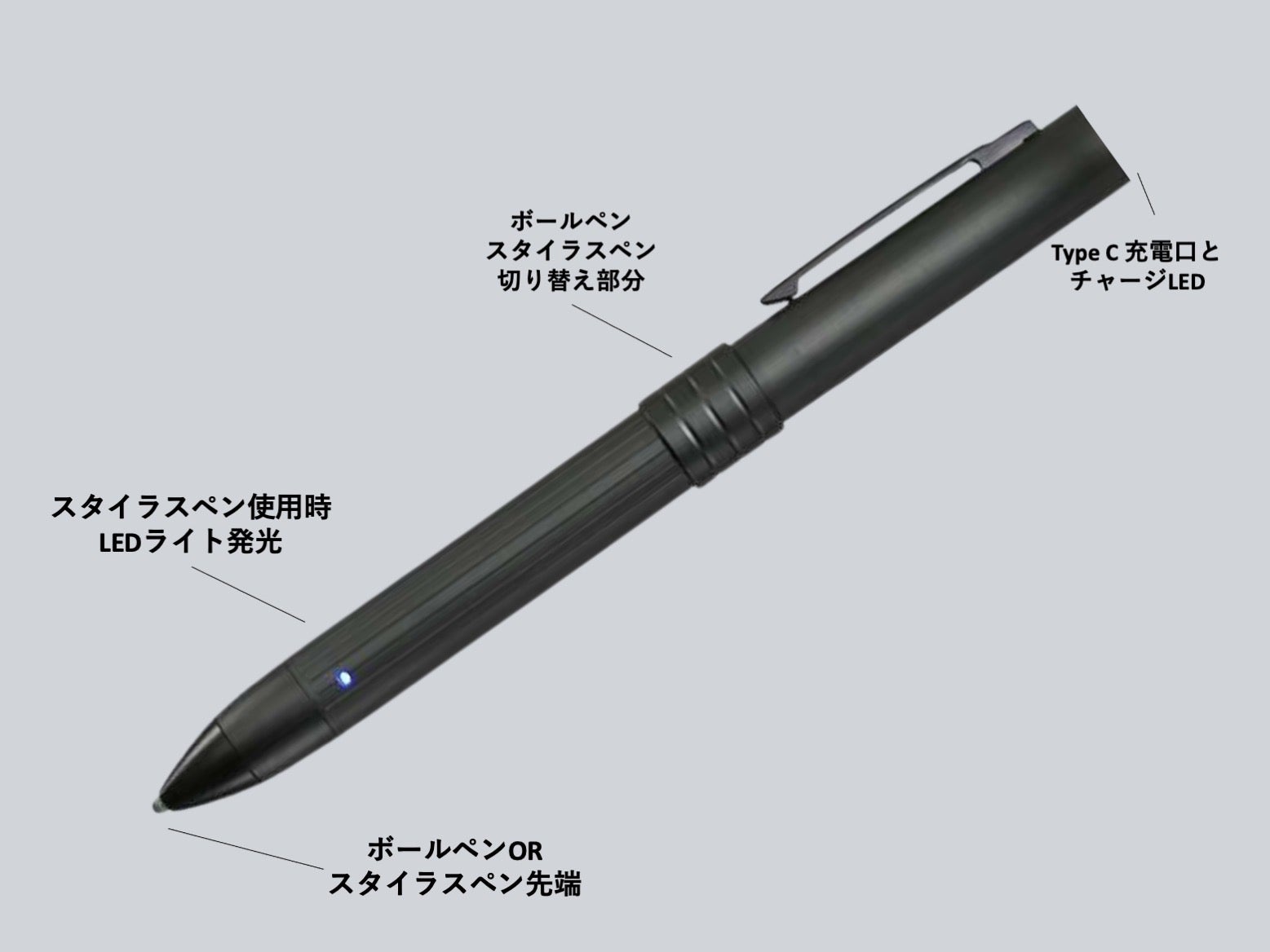 最長10時間使用可能！スタイラスとボールペンの2in1機能搭載の