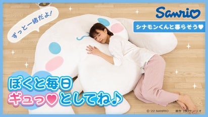 シナモロールと暮らそう☆夢の超BIGふかふかぬいぐるみクッション  