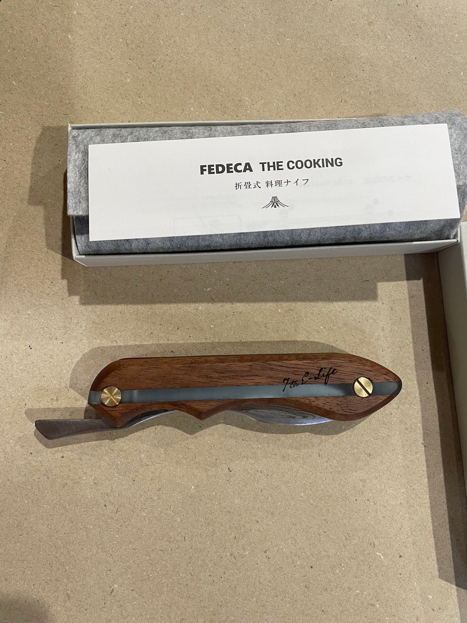 fedeca 7th E-Life フェデカ ダマスカス ローズウッド Makuake｜〜アウトドア用折畳料理ナイフ〜超ミニマムの限定品 実行者の