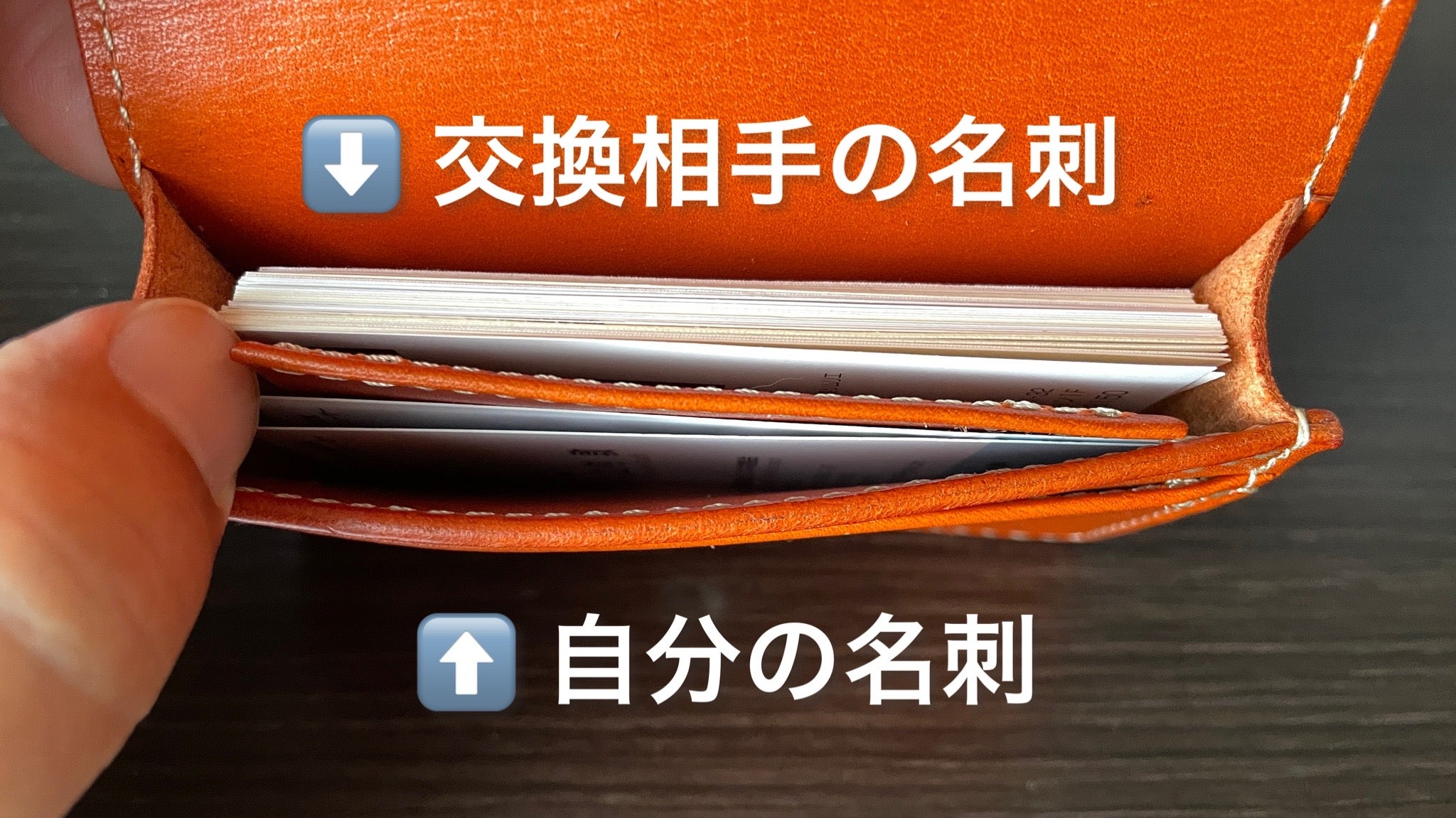 副業・複業対応／補充忘れ防止／財布に変身「TPOな仕切り付き名刺入れ