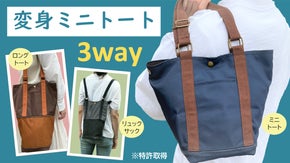 ワクワクがとまらない！毎日使える変身３wayミニトートバッグ！【国内特許取得】