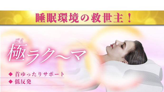 ふんわりとろ～り夢心地　 気持ちよ～く夢にいざなう　枕難民のための「極ラク～マ」