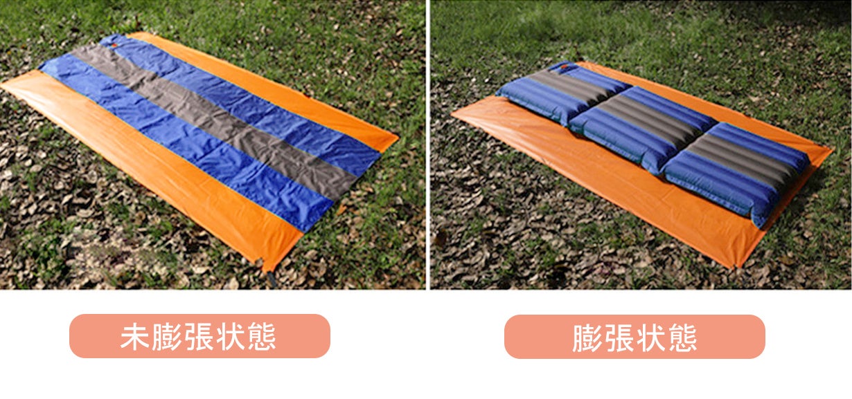 美品【エアーマット2枚組】 ゆったり自宅のように寛げる！足踏みで空気充填できる軽量2WAY多機能