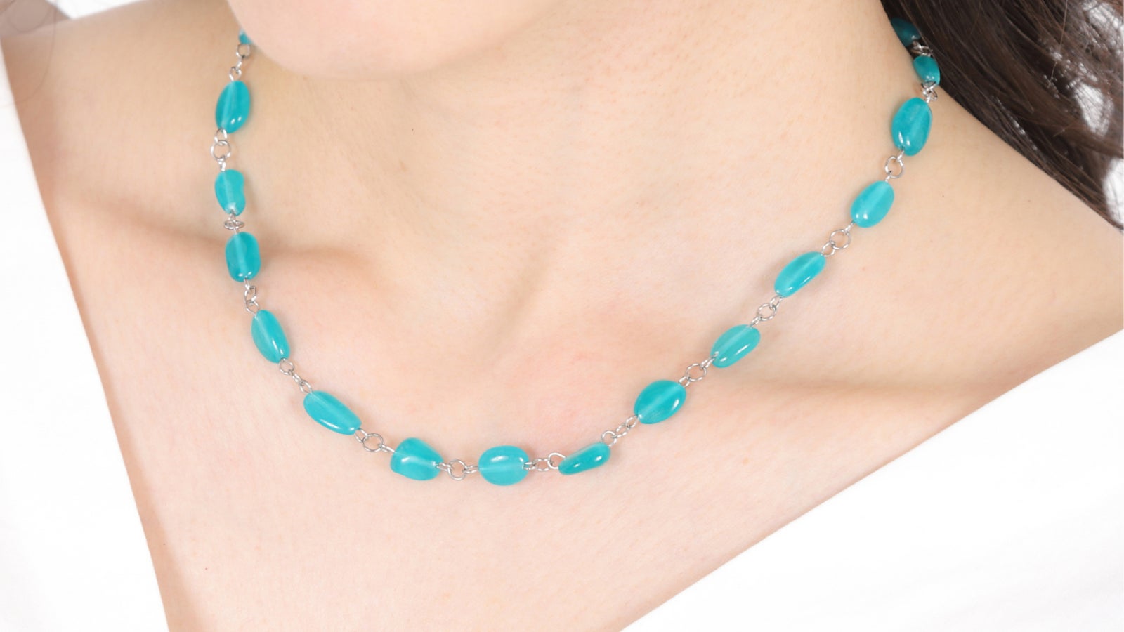 【alma】新品 STEEN ネックレス アマゾナイト 天然石 丈夫でお肌に優しい サージカルステンレス製】天然石