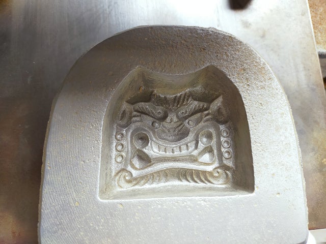瓦 鬼瓦 口つむり 7寸 1点物 魔除け等に…