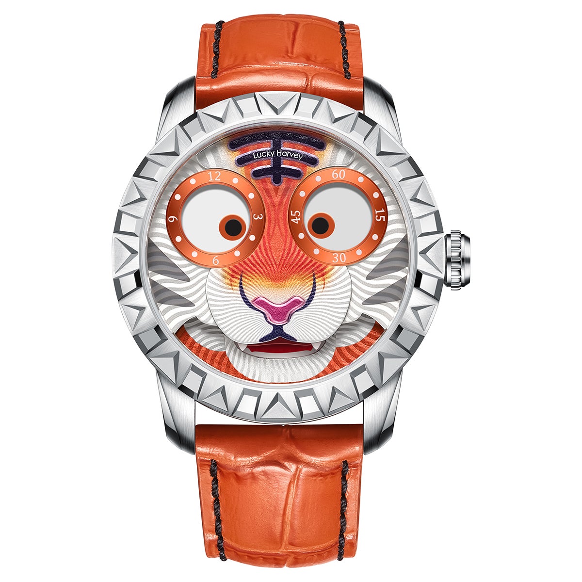 LuckyHarvey】左右の目が針！？ ユニークだけど本格自動巻機械式腕時計