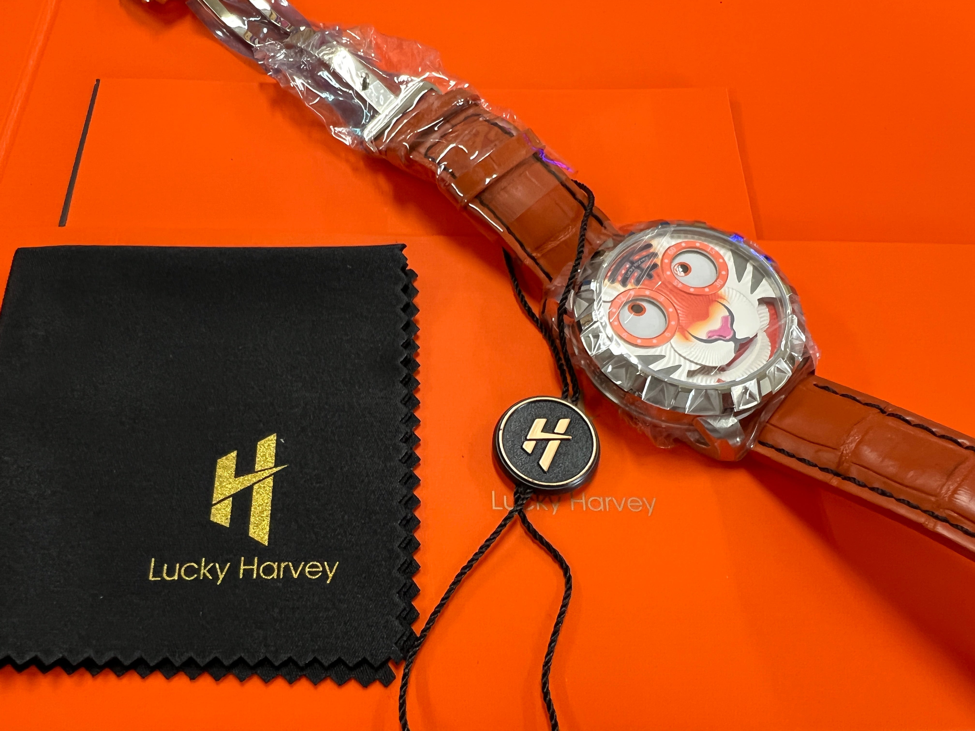 LuckyHarvey】左右の目が針！？ ユニークだけど本格自動巻機械式腕時計