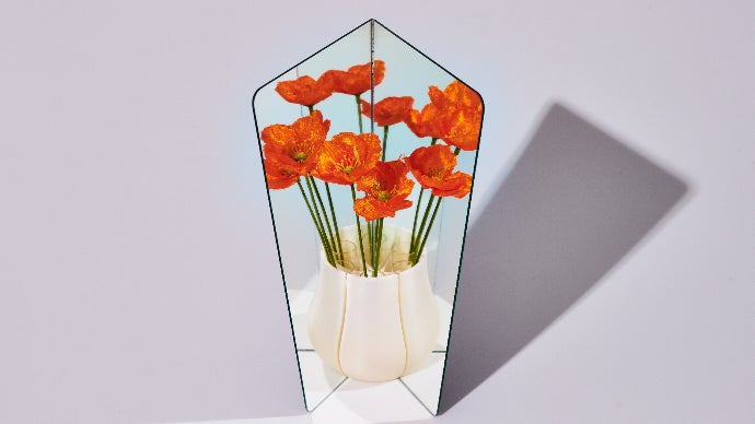 【未使用美品】NOTA SHOPオリジナル花瓶⭐︎スタンド付き Non Flower-loss Vase ｜一輪を花束にする、万華鏡のような花瓶