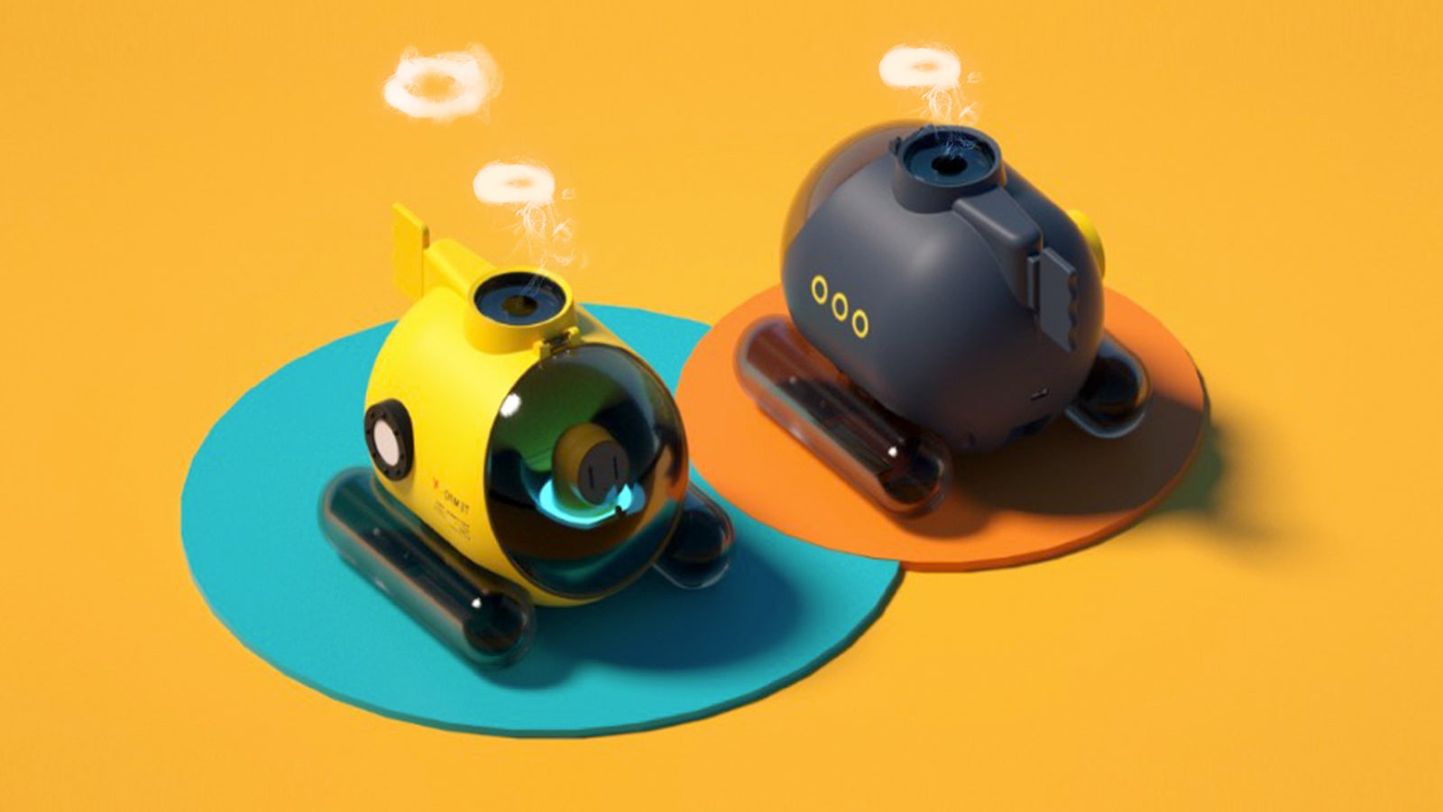 卓上　小型加湿器　潜水艦加湿器　TEMPO-X  イエロー　お値下げご相談可！ あなたがつくるテンポに反応！遊び心満載のトイ加湿器「TEMPO-X