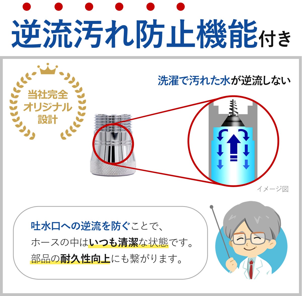 洗濯機をナノバブル洗浄機へ。逆流汚れ防止＆メッシュ付きで洗濯機の