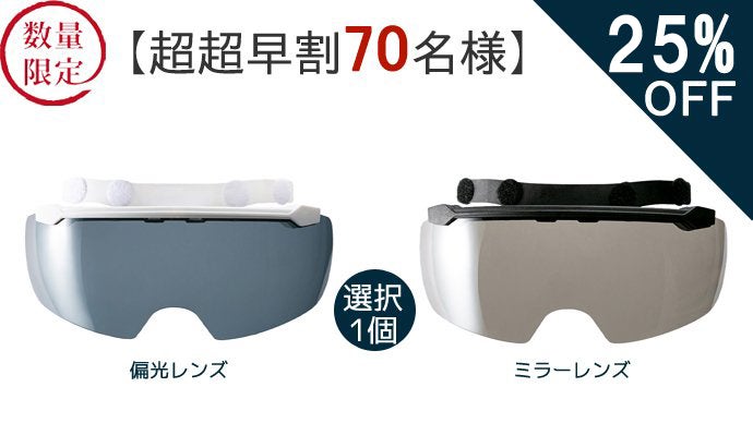 磁石で簡単着脱と保管! 変色とミラーレンズ眼鏡着用のままヘルメット