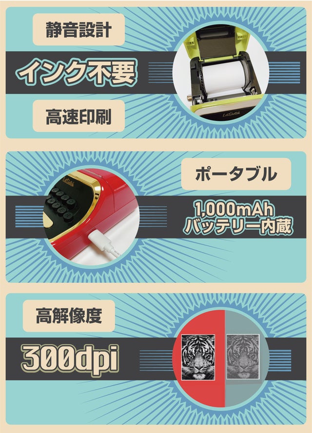 レトロ文具】ラベルも写真もスマホから簡単高速印刷！小型ポータブル