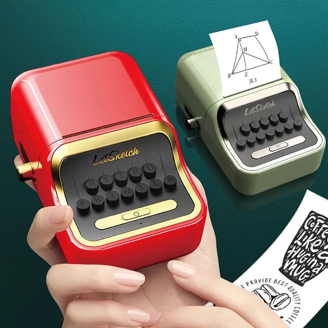 レトロ文具】ラベルも写真もスマホから簡単高速印刷！小型ポータブル