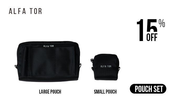 PAN AM ブラック リュック・バックパック　ポーチセット 黒リュックの新定番！バッグ内の好きな位置にポーチを貼り付けて