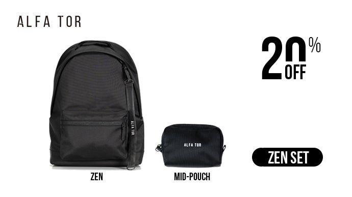 黒リュックの新定番！バッグ内の好きな位置にポーチを貼り付けて