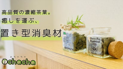 忙しい日々に癒しを！廃棄茶葉からできた置き型消臭材｜おちゃちゃ