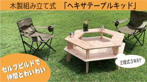 セルフビルドでアレンジ自在！組み立て式木製ヘキサテーブルキット［Audo］