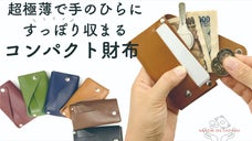 コンパクトなのにお金の棲み分けができ、しっかり収納。【本革コンパクト財布】