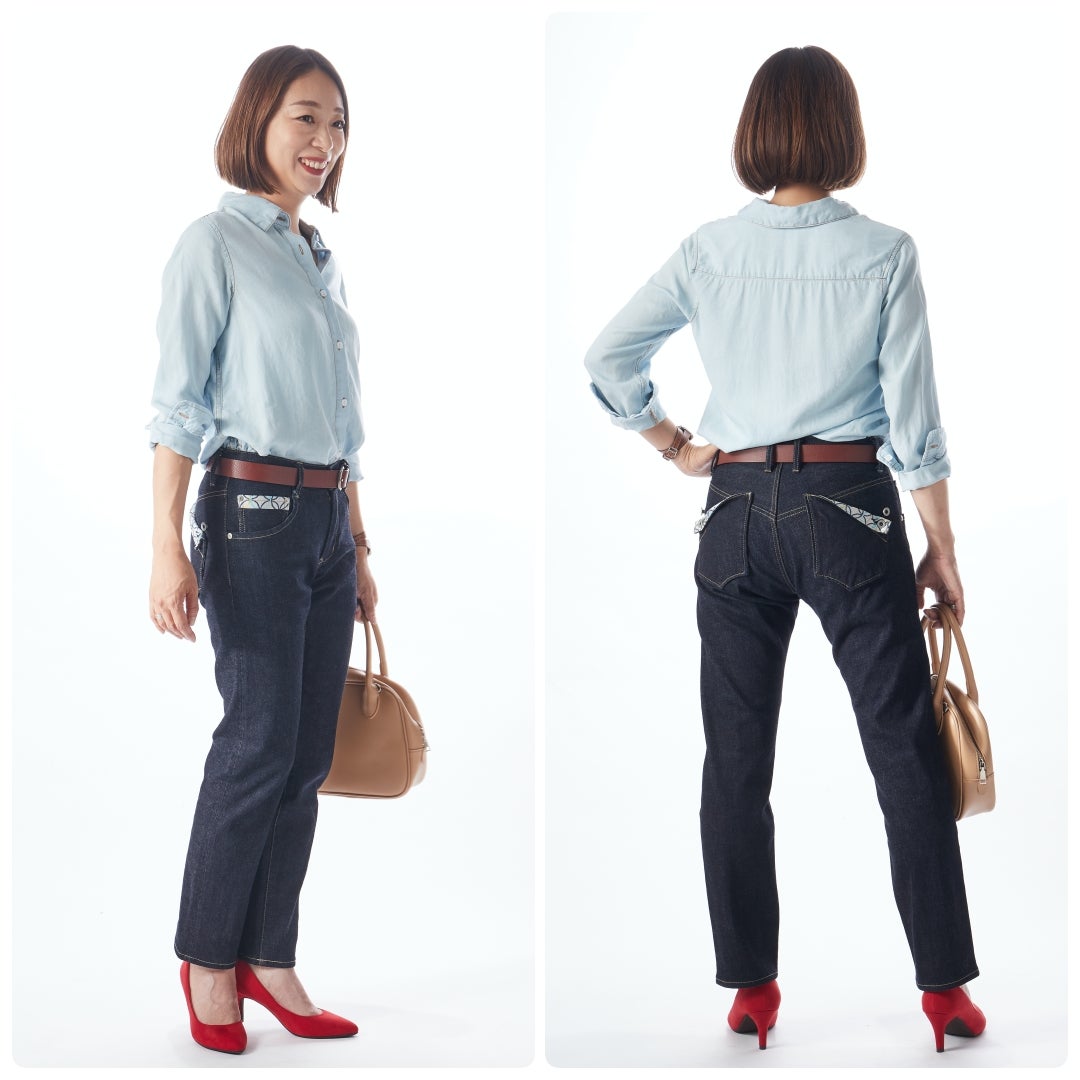 レディース展開】岡山のデニムジーンズに伝統工芸である京都西陣織を