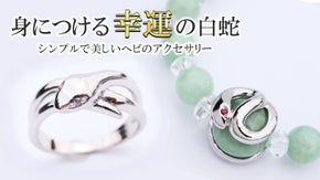 【幸運のシンボル】 神の使いと言われる「白蛇」 金運のスネーク アクセサリー