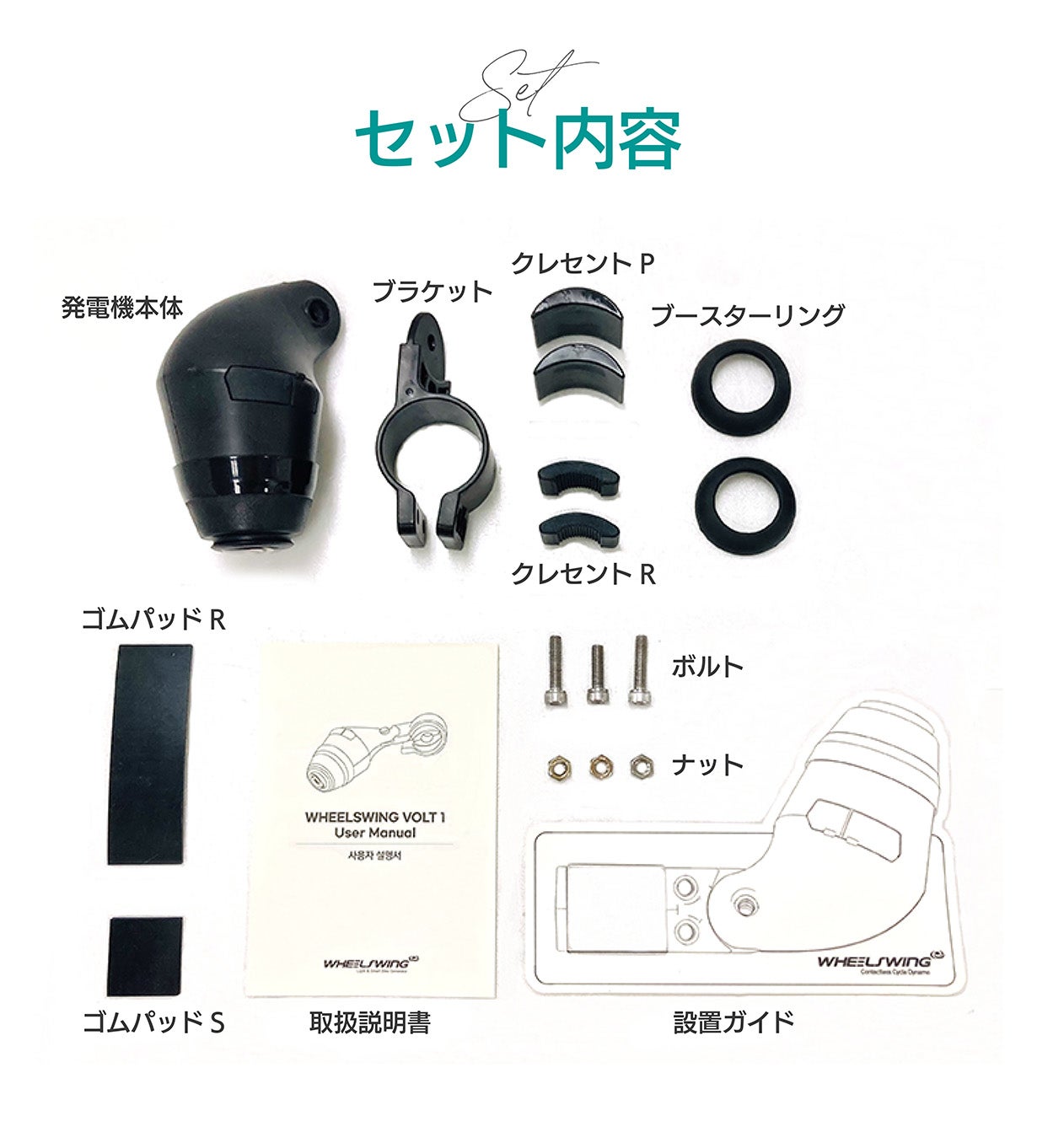ホイールスイング★ダイナモ式発電機★USB充電　定価 14,800円（税込） 走るついでにエコ発電！走れば充電ができるライダーのための発電機