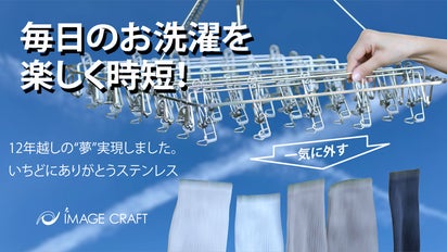 洗濯物を一気に外す待望の【いちどにありがとうステンレス】ピンチ