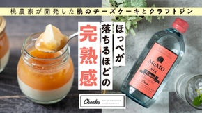 山梨県笛吹市の桃農家から新たなブランドが誕生。完熟桃のチーズケーキ&クラフトジン