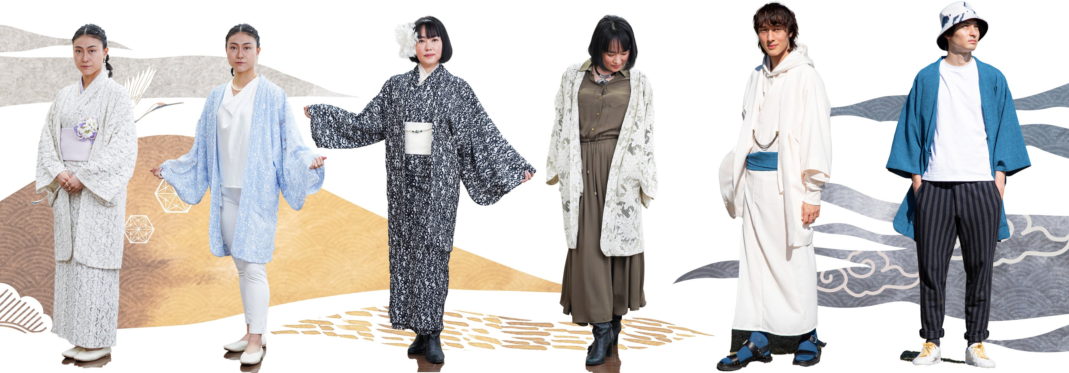 1分で着られる｜着脱簡単で誰もが様になる本格着物。レースと麻ライク