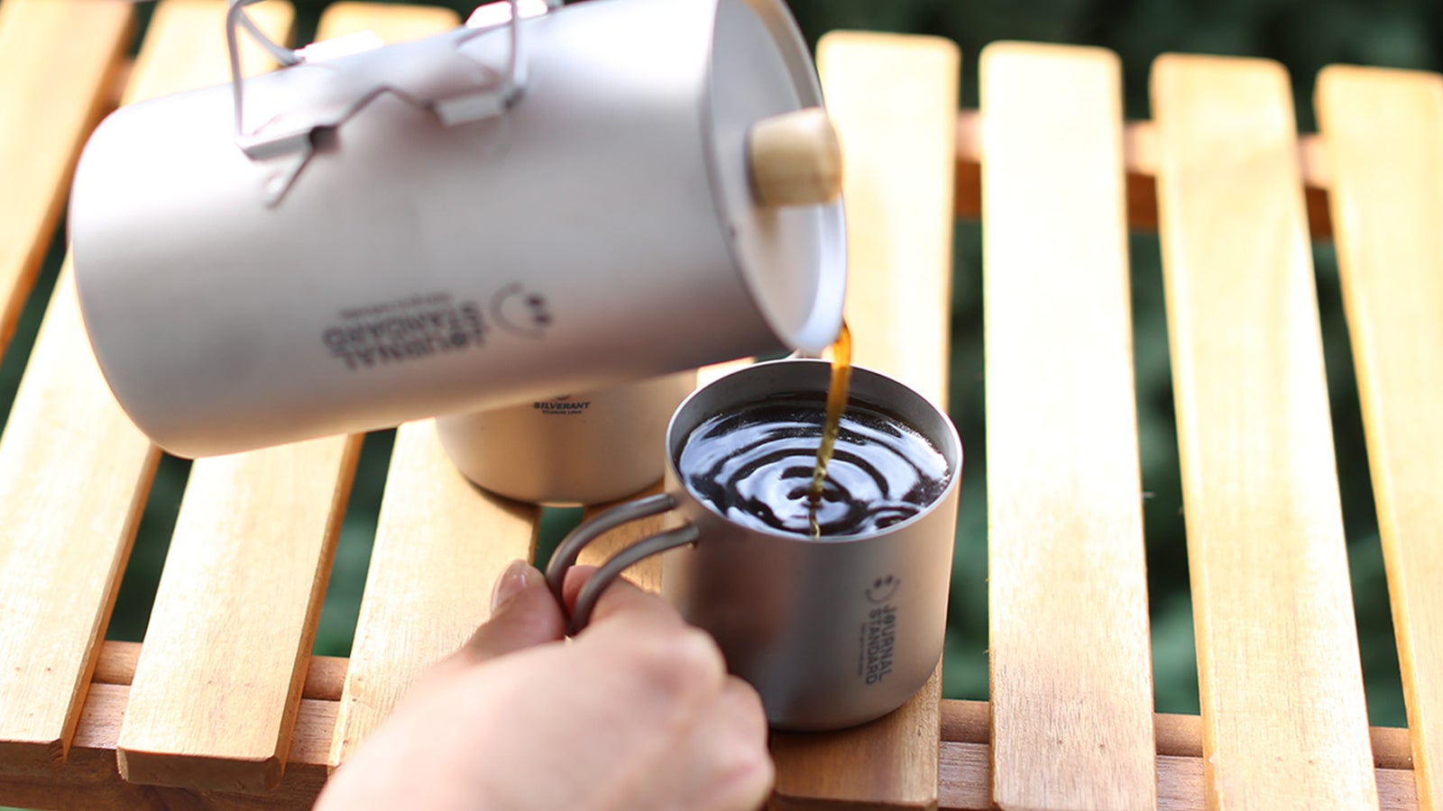 ☆チタン製フレンチプレスコーヒーメーカーセット＊シルバーアントとＪＳＦのコラボ製 シルバーアント×ジャーナルスタンダードファニチャー 純チタン