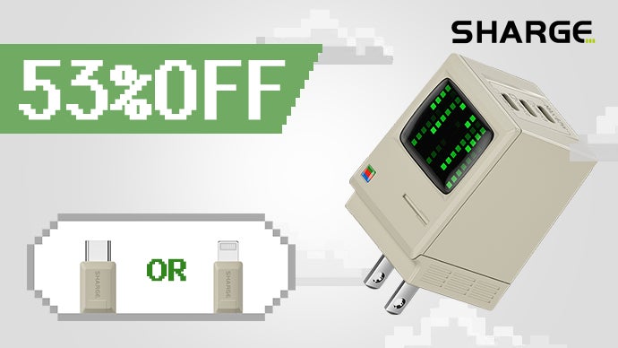 遊び心をくすぐる！懐かしの名作へのオマージュ。SHARGE充電器Retro 67