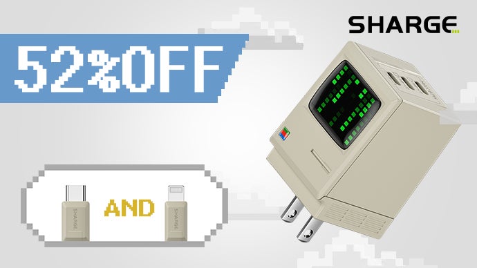 遊び心をくすぐる！懐かしの名作へのオマージュ。SHARGE充電器