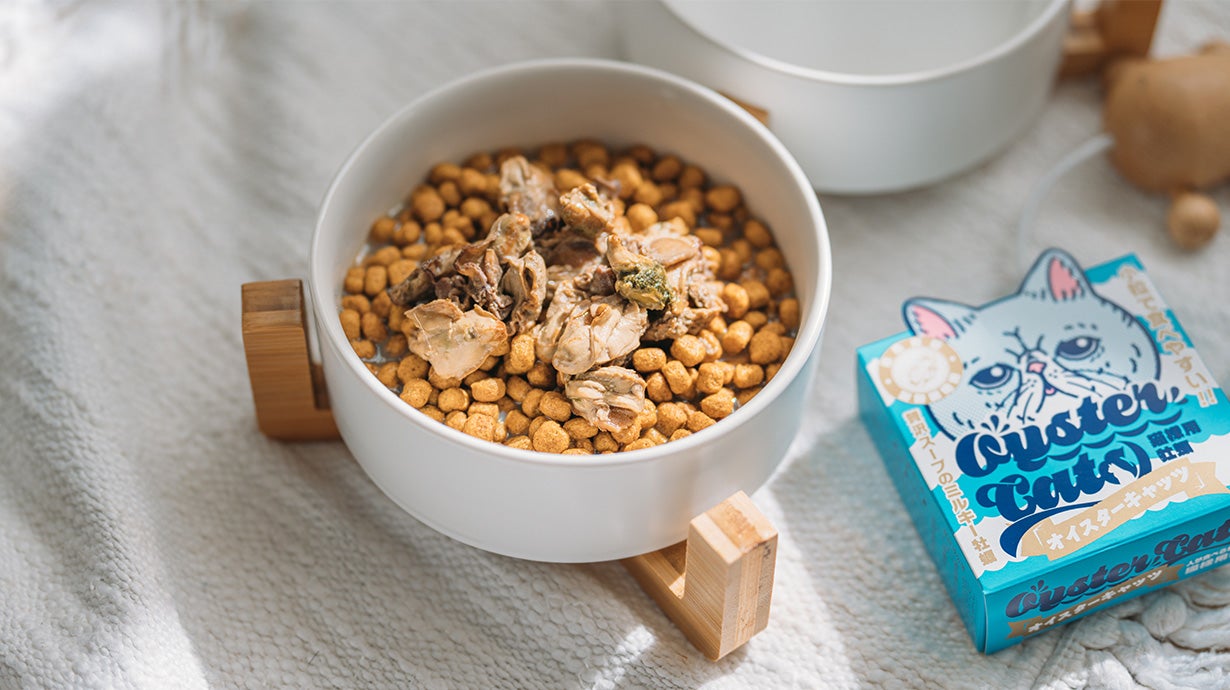 猫専用 牡蠣（かき）缶！小粒で食べやすい、贅沢スープ仕様の