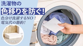 洗濯物と一緒に入れるだけでOK！ 掃除図鑑【洗濯用色移り防止シート】
