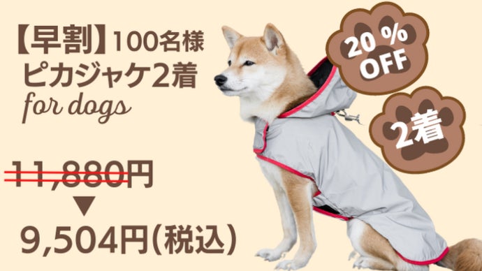 夜道の危険からピカッと光って愛犬を守る、飼い主も一緒に守る！犬用 