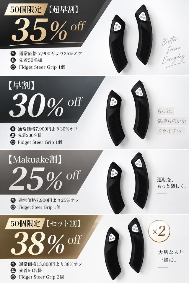 長時間運転の救世主！フィジェッティングと指圧を同時に【Fidget Steer