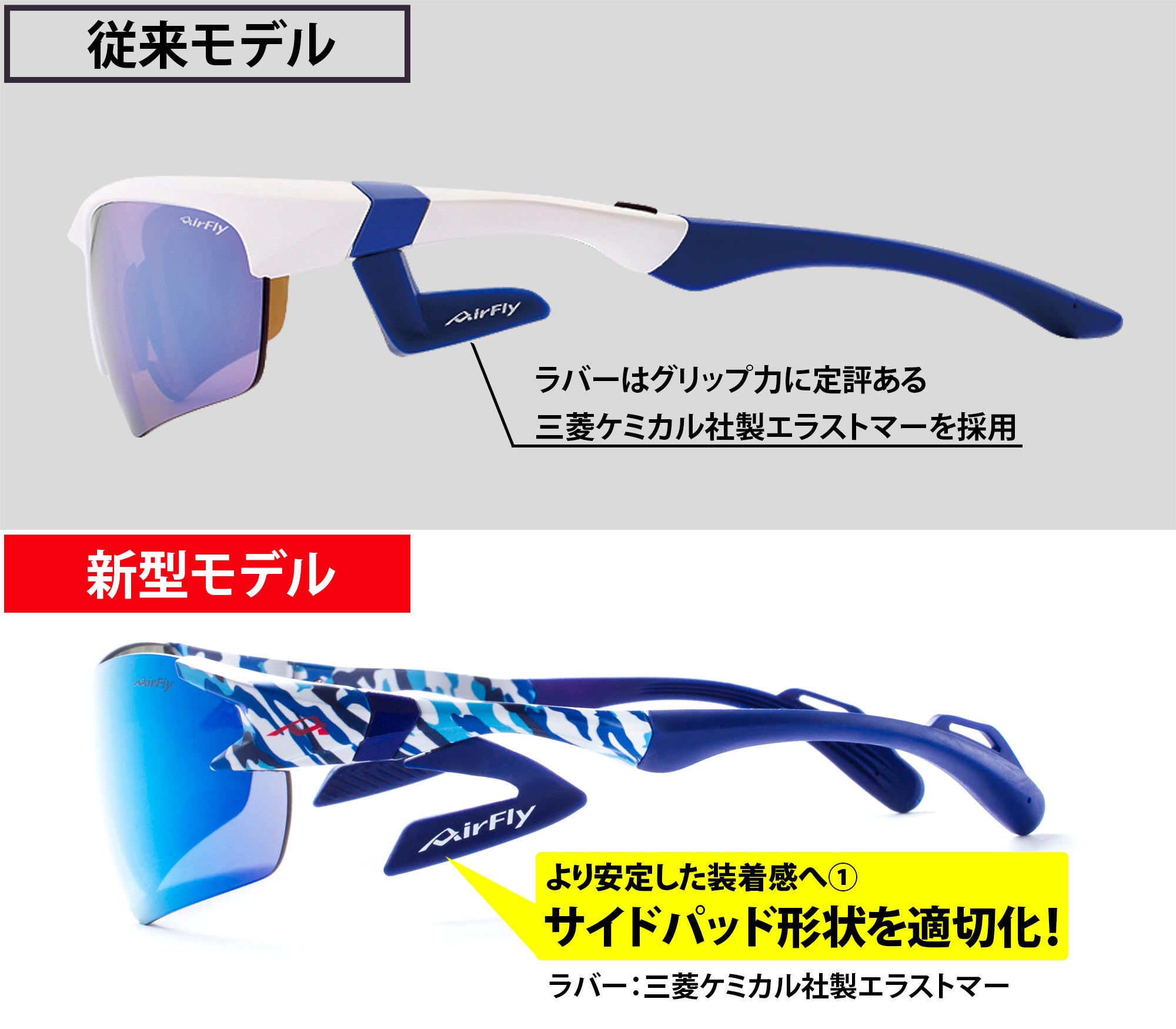 鼻パッドがない!? 世界初スポーツサングラス「エアフライ」鯖江産