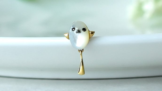 のりぴー様オーダー専用 天然石 心の平安 シマエナガと切り株