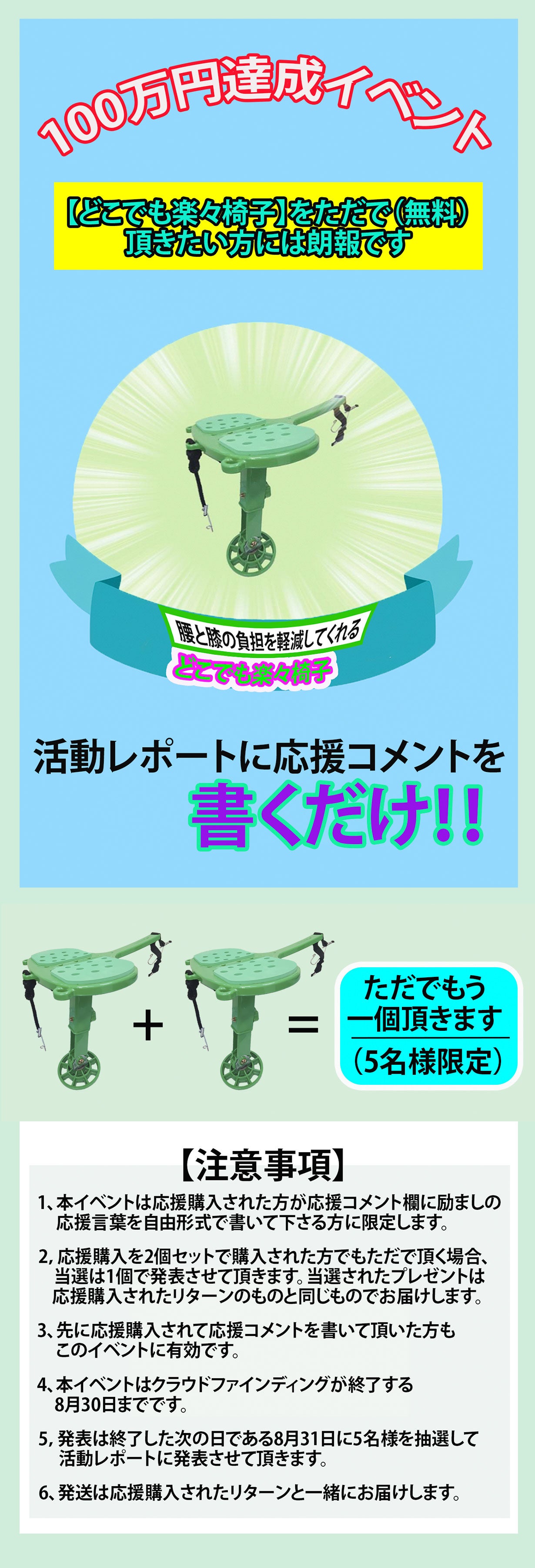 足と腰を屈めて農作業するの際、腰と膝の苦痛から解放させてくれる椅子
