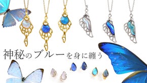 神秘的な青い蝶「モルフォ」を身にまとう、奇跡のバタフライジュエリー