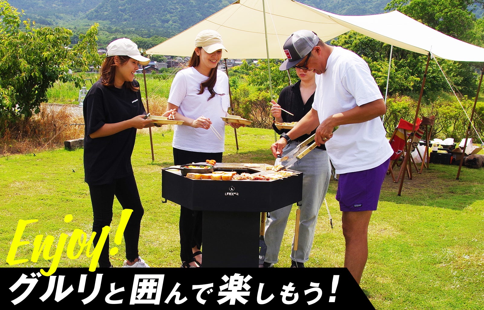 仏パリのプロ専用　銅製と鉄42cm5点組　BBQ 実用可キャンプ男の料理 yr03-top.jpg
