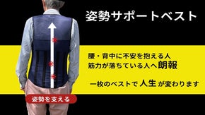 腰や背中を酷使する人必見！腰の曲げ伸ばしをサポート！姿勢サポートベスト