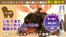 ペットの濡れた毛を早く乾かす！速乾スプレー登場！！