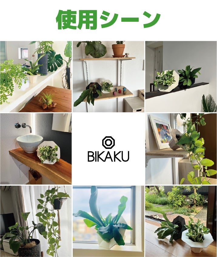 観葉植物 11ポット、ピコロール、 現状確認用 観葉植物を”傾けて”美しい角度で飾れる！新感覚のフラワーポットBIKAKU