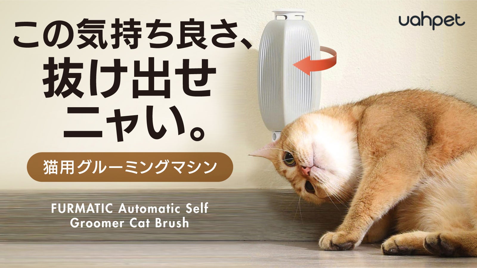 猫が近づくと自動でブラッシング】いい香りに誘われて体スリスリ