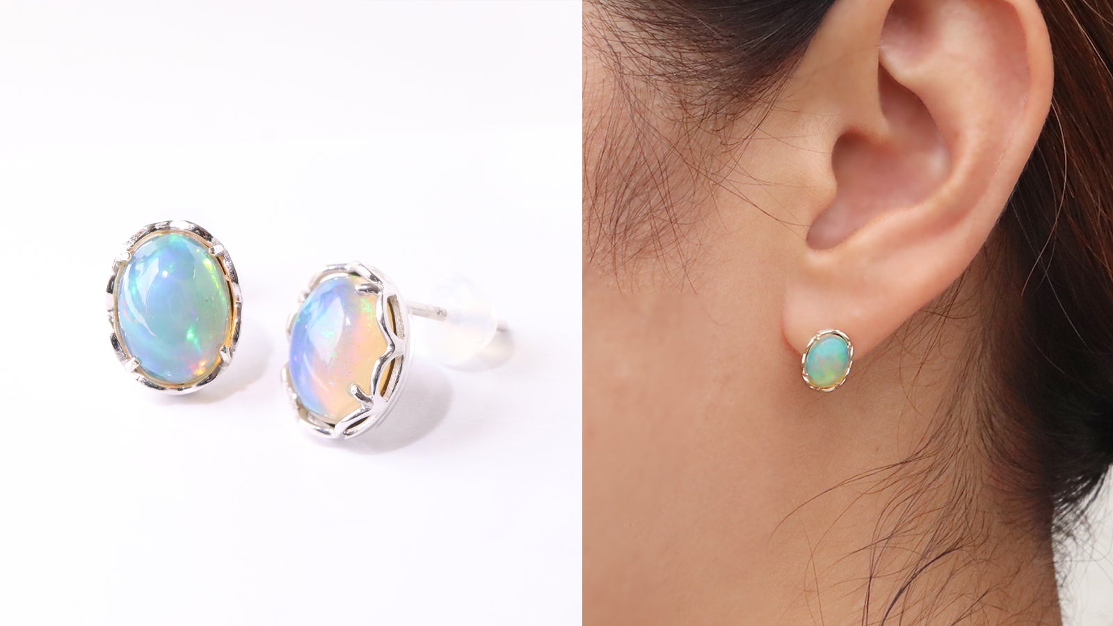 遊色ギラギラ プレシャス オパール ペアシェイプ アメリカンピアス 遊色ギラギラ プレシャス オパール ペアシェイプ アメリカンピアス 遊